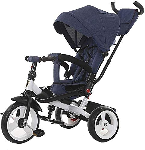 TANKKWEQ Buggies plegables, estilo de coche ligero de bebé, triciclos, carruajes para bebés con ruedas adicionales, manos de empuje ajustables en altura, adecuadas para niños desde el nacimiento hasta