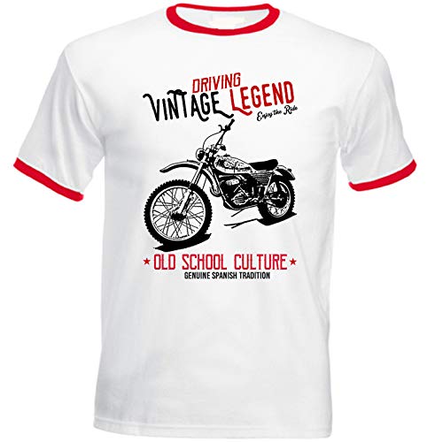 TEESANDENGINES Bultaco Alpina Red Ringer Camiseta para hombre Blanco blanco XXL