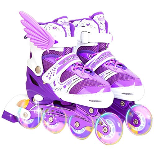 teyiwei Patines de Ruedas para Niños Patines de Flash para Todas Las Ruedas Patines de Competición Patines de Tamaño Ajustable para Niños Patines Profesionales Principiantes