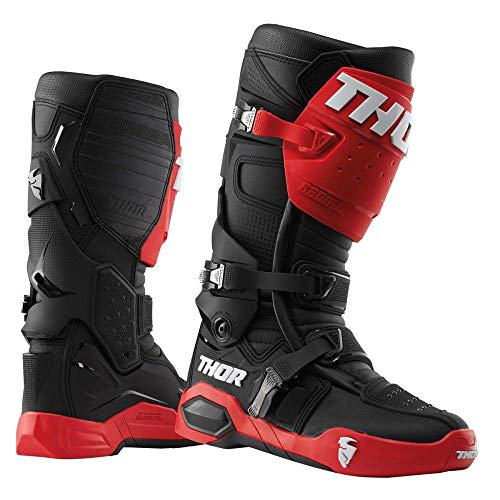 Thor Radial Offroad - Botas de motocross, color rojo y negro