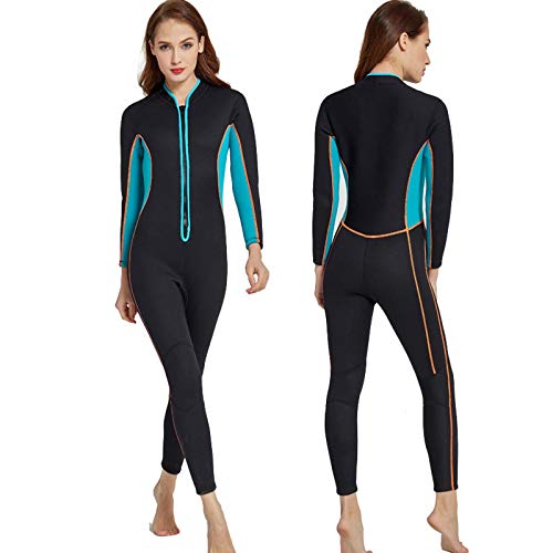 Traje de Neopreno para Hombre y Mujer, 3mm Invierno De Una Pieza Traje de Buceo de Surf Ultra Elástico De Completo Wetsuit con Cremallera Frontal,Women-M