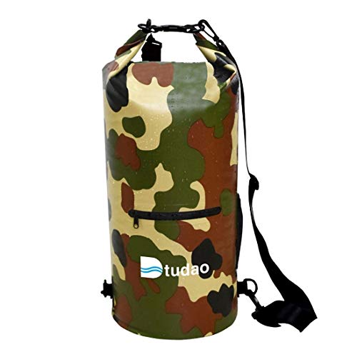 Tuzi Qiuge La Bolsa Impermeable al Aire Libre, Dtudao Impermeable al Aire Libre del Bolso seco Dry Sack con Doble Correa for el Hombro y la Botella Holder, Capacidad: 20L QiuGe (Color : Army Green)