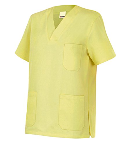 Velilla 589/C43/T6 Camisola pijama de manga corta con escote en pico, Amarillo Claro, 6