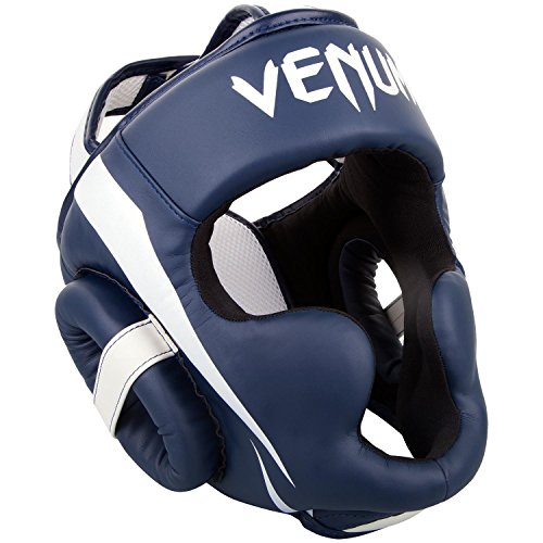 VENUM Elite Casco de Boxeo, Unisex Adulto, Blanco/Azul Marino, Talla Única