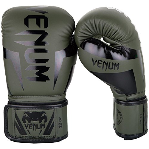 VENUM Elite Guantes de Boxeo, Unisex Adulto, Caqui/Negro, 14 oz