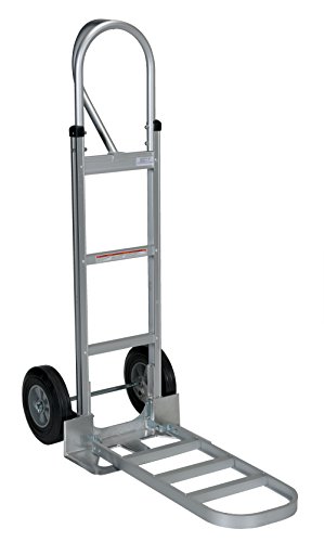 VESTIL alum-p carretilla de mano con mango de aluminio, 500 kg capacidad de carga, 21 "x 19" Profundidad, Rubber Wheels, /2 Inches Height, 1