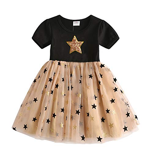 VIKITA Vestido Invierno Manga Corta Tul Algodón Bordado Unicornio para Niñas SH4880 4T