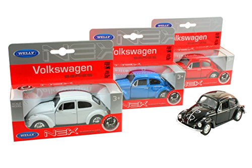 Welly – Volkswagen Beetle 4 surtidos en caja de ventana commerçant, 21552z, multicolor