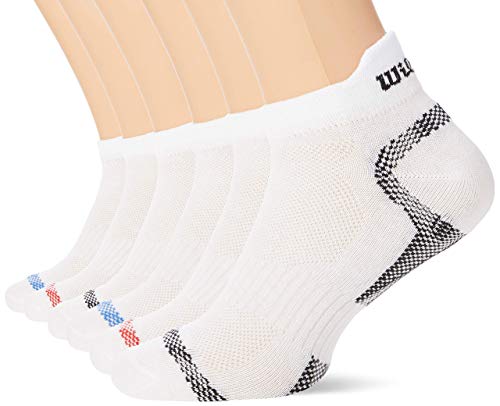 Wilson Calcetines Cortos para Hombre (Pack de 6), BLANCO, 43-46