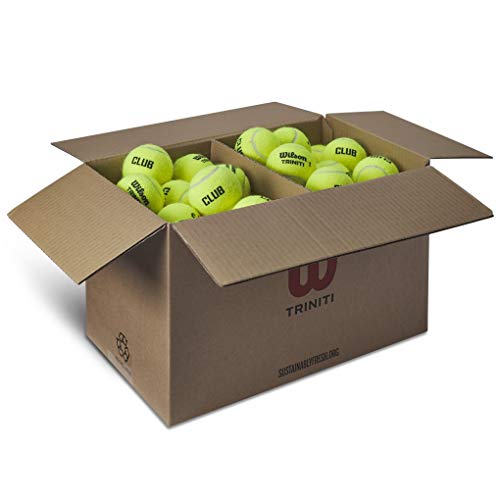 Wilson Triniti Pelota de Tenis, 72 Unidades, Cartón 100% reciclable, Unisex-Adult, Amarillo, Official