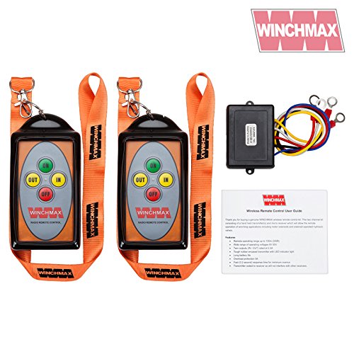 Winchmax Mando a distancia de 2 canales, inalámbrico. Dos teléfonos HD, largo alcance. 12 V/24 V.