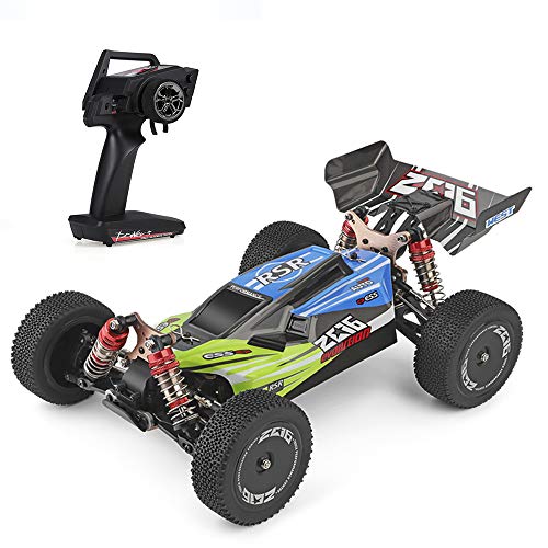 Wltoys XKS 144001 Coche RC Crawlers Camiones Electrico Teledirigidos 60km / h Alta Velocidad 1/14 2.4GHz RC Buggy 4WD Racing Off-Road Drift Car RTR Regalo de Juguete para Niños Adulto (Verde)