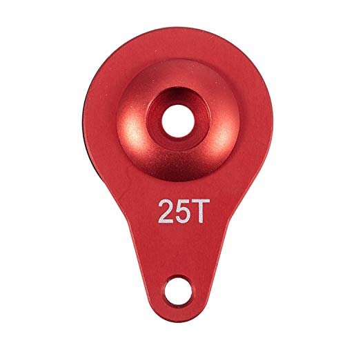 WOVELOT Amortiguador de Aluminio 25T Servo Brazo Estilo de Orificio úNico para RC 1:10 Coche de Oruga Axial SCX10 90046 D90 Piezas Mejoradas, Rojo