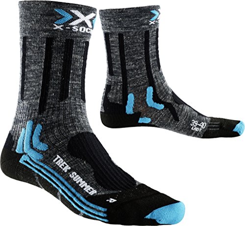 X-Socks Mujer xtrek King Summer Lady wanderstrumpf, otoño/Invierno, Mujer, Color Gris y Negro, tamaño 39/40