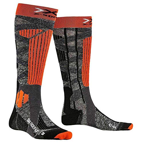 X-Socks Ski Rider 4.0 Invierno Calcetines De Esquí, Hombre, Stone Grey Melange/x-Orange, 39/41