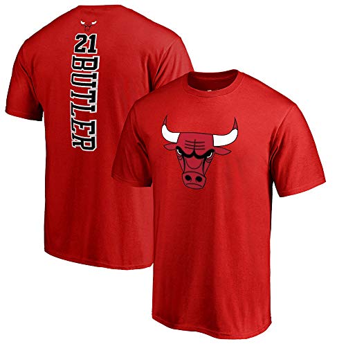 XSJY Camiseta Deportiva De Los Hombres De La NBA Chicago Bulls # 21 Butler Malla Camiseta Fresca Baloncesto Top De Baloncesto, Adecuado para Deportes Al Aire Libre, Ocio Y Confort,Rojo,L:170~175cm