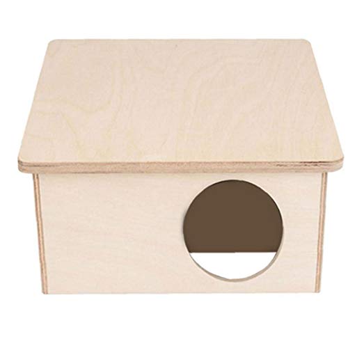 YepYes Hamster Casa De Madera De Abedul Cámara Escondite Hábitat Hut Cabina Jaula De Madera para Pequeños Animales Domésticos Hámster Ratones Los Jerbos Ratón 2 Cámaras