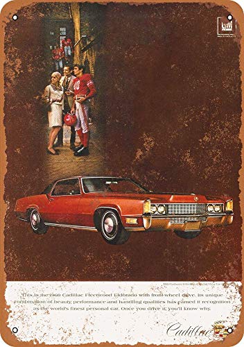 Yohoba 1969 Cadillac Fleetwood Eldorado - Letrero de Metal de Aspecto Vintage (30,4 x 45,7 cm)