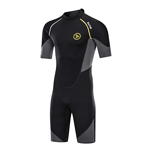 ZCCO Trajes de neopreno premium para hombre, 1,5/3 mm, con cremallera trasera, para pesca submarina, snorkel, surf, piragüismo, buceo (3 mm, L)