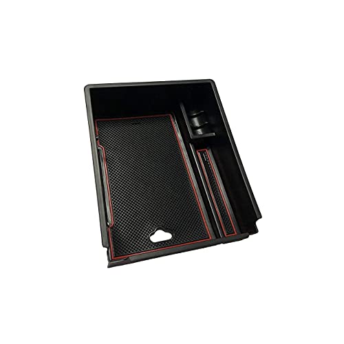 ZCLINKO Compatible con consola central Tucson NX4, organizador, caja de almacenamiento, reposabrazos, reposabrazos central, accesorio interior para el coche (rojo)