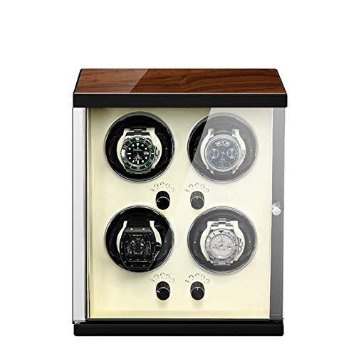 ZCXBHD Marco de metal para reloj automático, 5 ajustes diferentes, motores silenciosos, piel de microfibra, diseño antimagnético, caja de visualización de alta gama, tamaño 4 epítopos