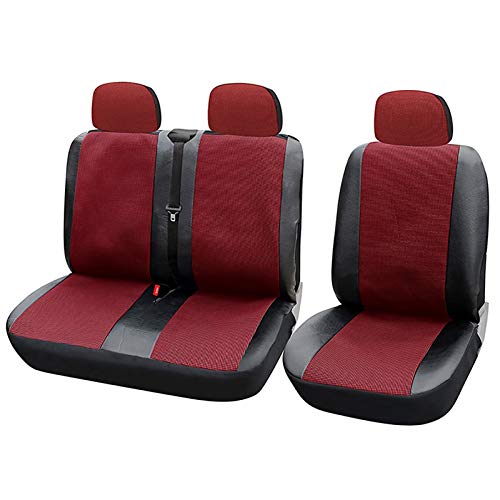 ZIHAN Feil Store 1 + 2 Tipo Tapa de Asiento de Coche Dividida Cojín de Asiento a Prueba de Polvo Ajuste para Ford Transit Pedido para Renault Fit para Toyota Universal (Color Name : Red)