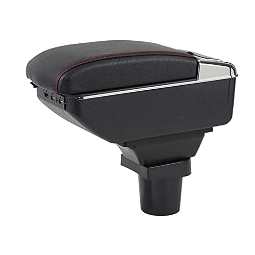 Ztuaalui Caja de reposabrazos de Coche, para Mitsubishi Colt 2005-2011, Carga USB, luz LED, reposabrazos, Consola Central giratoria, Caja de Almacenamiento con Estilo