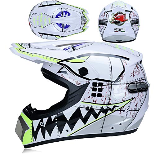 ZYW Casco De Motocicleta Al Aire Libre Antichoque Anti-Caída Casco De Motocicleta Todoterreno Casco Lleno Casco De La Motocicleta para Enviar 3 Regalos Casco De Carreras Profesionales,Style 2,XL