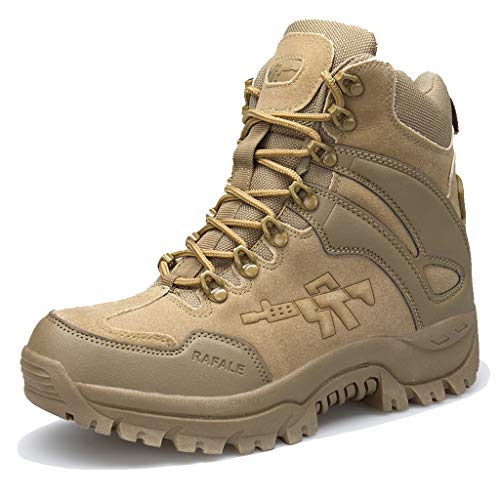 ZZMFC Botas Militares del ejército Botas duras de Cordones de Gamuza Duradera Botas de montaña Patrol Desert Desert,Brown-40