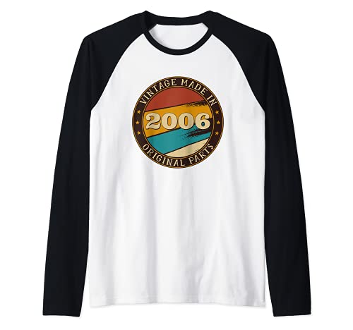 15º Cumpleaños Retro Vintage 15 Años de edad Hecho en 2006 R Camiseta Manga Raglan