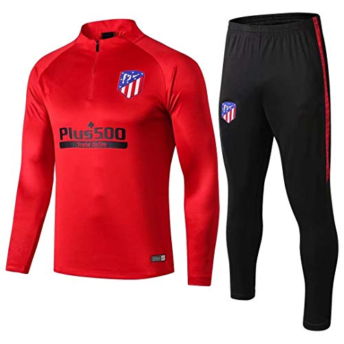 18-19 Atlético de Madrid Manga Larga, Traje de Entrenamiento, Traje de fútbol Informal, Traje, Ropa Deportiva Casual para Hombres en Photo Color_S