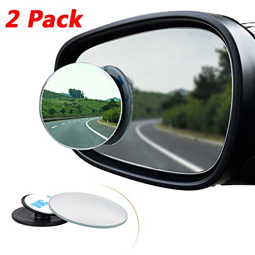 2 Pcs Blind Spot espejo, Rimless HD cristal gran angular 360 ° canvex espejo retrovisor de coche lado espejo Stick de coche universal Fit Automóviles, SUV, Furgonetas, Camiones