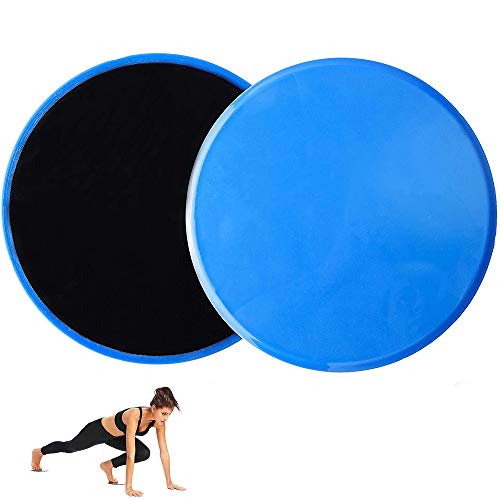 2 Piezas Deslizadores Fitness Deslizamiento, Deslizadores de Núcleo, Deslizadores de Ejercicio, Doble Cara Discos de Deslizamiento para Entrenamiento En Casa, Entrenamiento Abdominal (Azul)