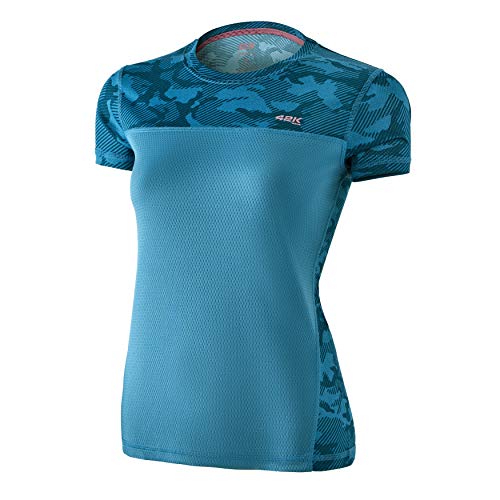 42K RUNNING - Camiseta técnica 42K MIMET Mujer Ocean Green Camouflage M