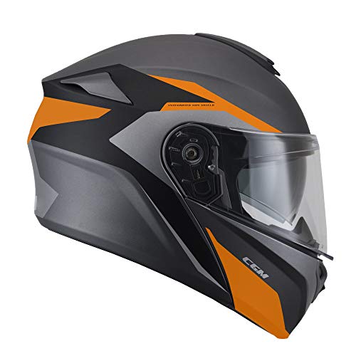 508G-ALV-02 NARANJA MATE (L) CASCO CONVERTIBLE ( DRESDA pinlock) PANTALLA INTERNA EXTRA FUME