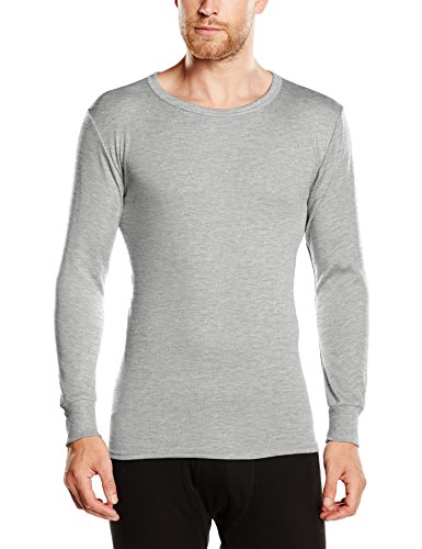 Abanderado - Camiseta térmica de manga larga y cuello redondo para hombre, color Gris, talla 52 (L), Talla Internacional: M