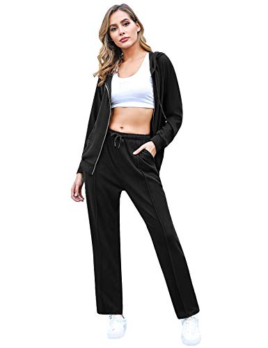 Abollria Chaquetas Deportivas y Pantalones Deportivos Completos Chándal Conjunto Mujer Trajes Deportivos Ropa Casual Deportes en Casa 2 Piezas para Primavera Otoño Invierno