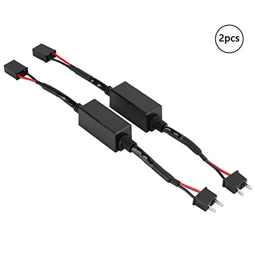 Adaptador de decodificador de LED, 2Pcs LED Canbus Dispositivo de decodificación de faro Antiparpadeo Resistores Error cancelador para H7