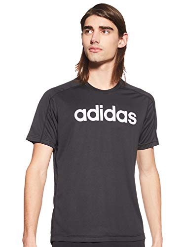 adidas D2m Cool Logo T Camiseta de Manga Corta, Hombre, Black, M