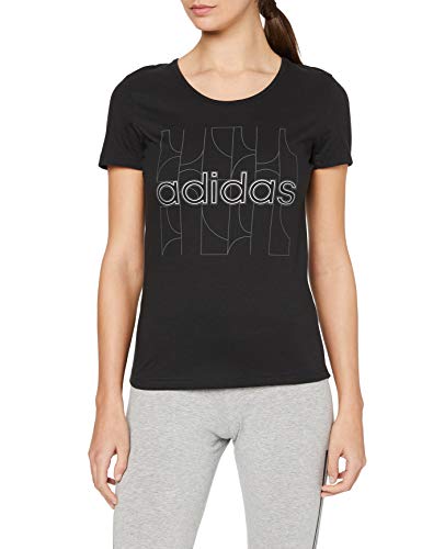 adidas W Mo Pr T-Shirt Camiseta de Manga Corta, Mujer, Black/Silver Met, M