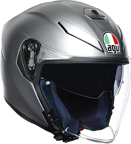 AGV K-5 Jet Casco para Moto, Hombre, Gris, M-L