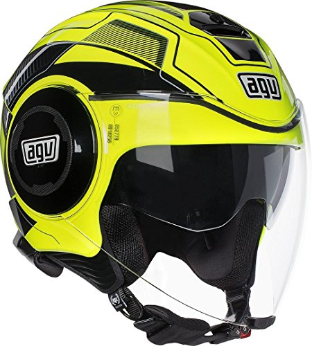 AGV SOHO Jet Fluid Multi Casco, Negro/Amarillo, S