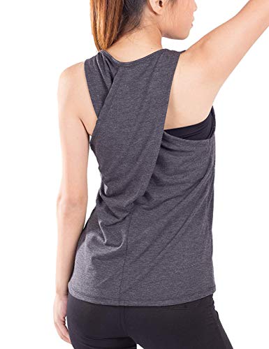 Aibrou Camiseta Mujer Deporte Sin Mangas para Yoga Fitness y Deportes