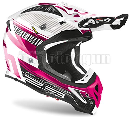 Airoh AV23N54 Casco integral Off-Road Motocicleta cromo rosa aviador 2.3 Novak SZ. XS.