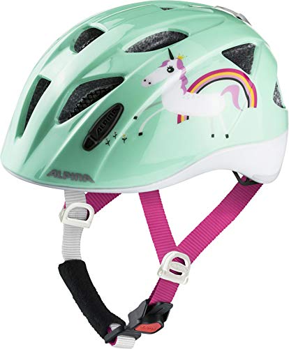 Alpina XIMO Flash Casco de Bicicleta, Girls, Mint Unicorn, 45-49