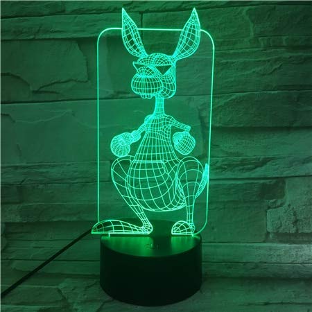 Animal de Dibujos Animados Canguro Visual lámpara de Mesa Cambio de Color Dormir luz de la Noche Directamente