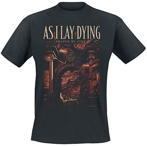 As I Lay Dying Shaped by Fire Hombre Camiseta Negro L, 100% algodón, Regular