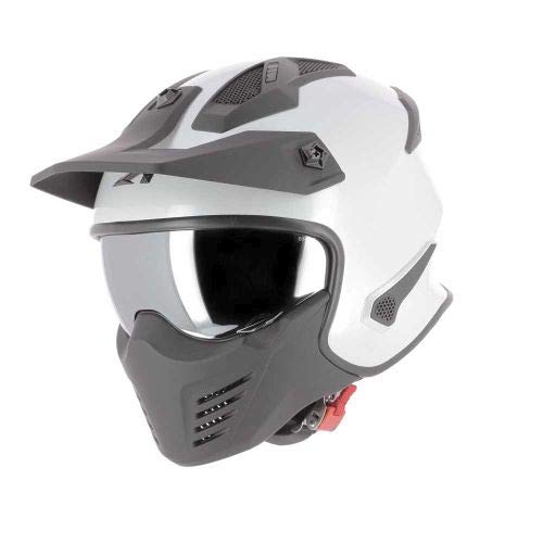 Astone Helmets - Elektron - Casque de moto jet - Casque jet 4 en 1 - Casque jet homologué - Coque en polycarbonate - Pearl white L