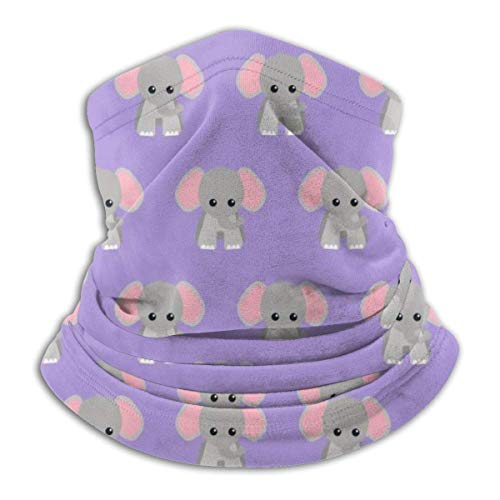 Bebé Elefante Calentador de Cuello Morado Polaina Bandana Pañuelo para la Cabeza Bufanda Sombreros Pasamontañas