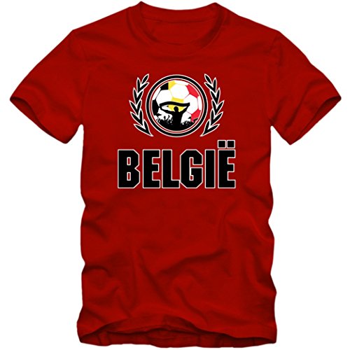 Bélgica Campeonato De Europa 2016#2 Camiseta | T-Shirt | Fútbol | Belgique | Hombre | De Rode Duivels | Jersey | Equipo Nacional, Colour:Red;Size:XX-Large